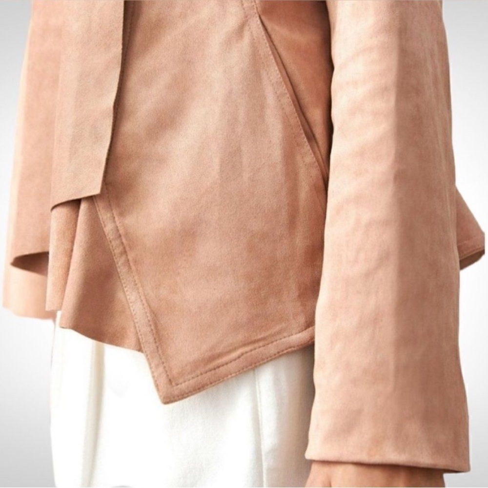 NWT Anthropologie Hutch Vegan Suede Jacket Blush Neutral Size M - Picture 7 of 11